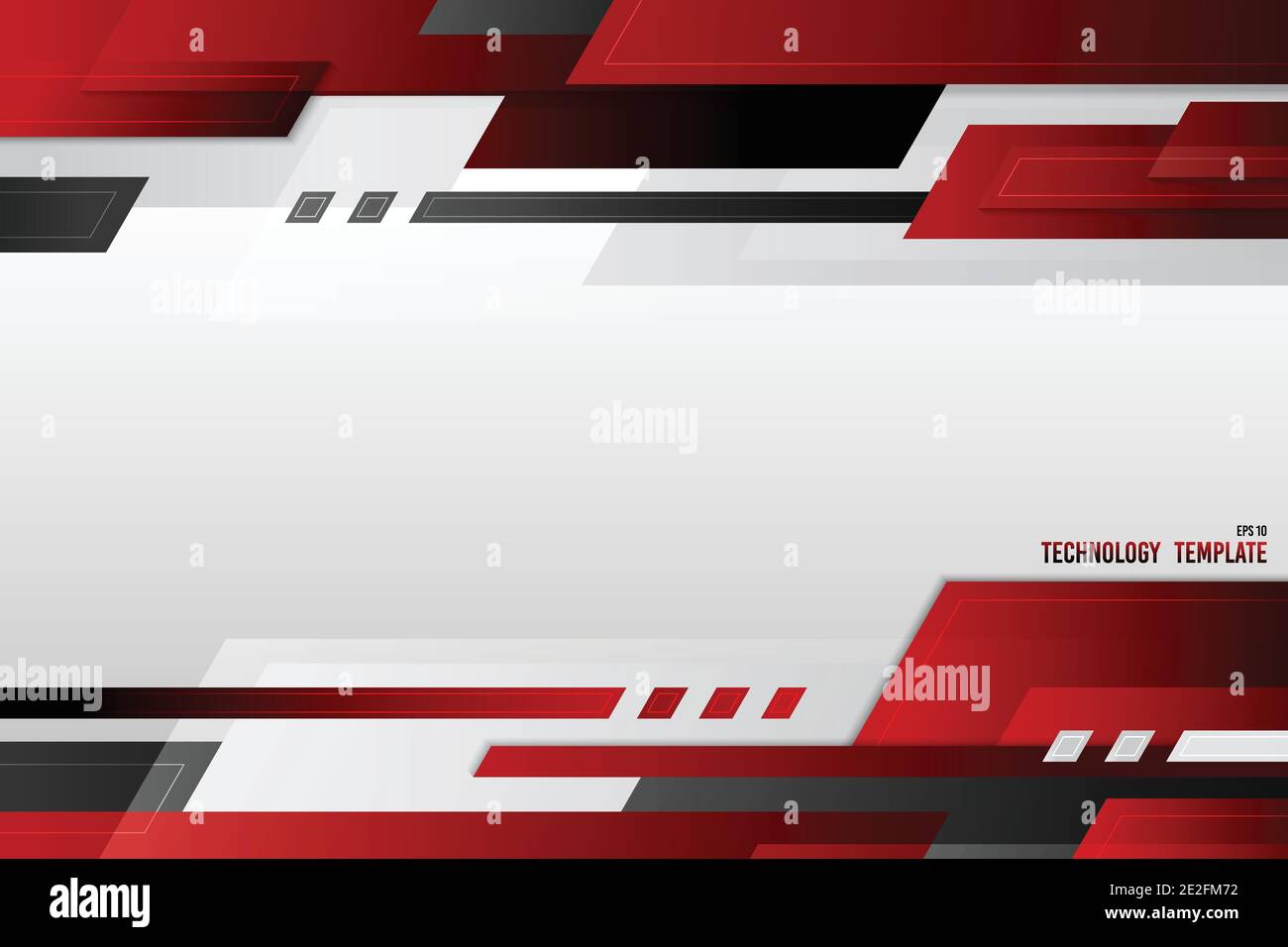 Abstract Cover Technologie Template Design von Farbverlauf rot schwarz und weiß Header. Design für moderne dekorative Kopie Raum von Text Hintergrund. Stock Vektor