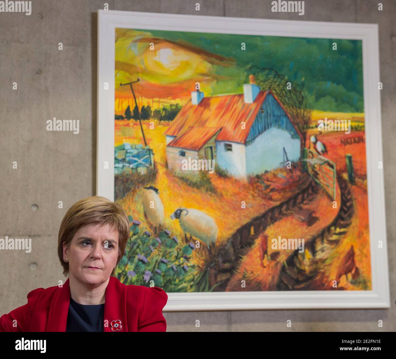 Interviewporträts von Schottlands erster Ministerin Nicola Sturgeon. Aufgenommen im schottischen Parlament, Holyrood, Edinburgh. Kredit - Phil Wilkinson / A Stockfoto