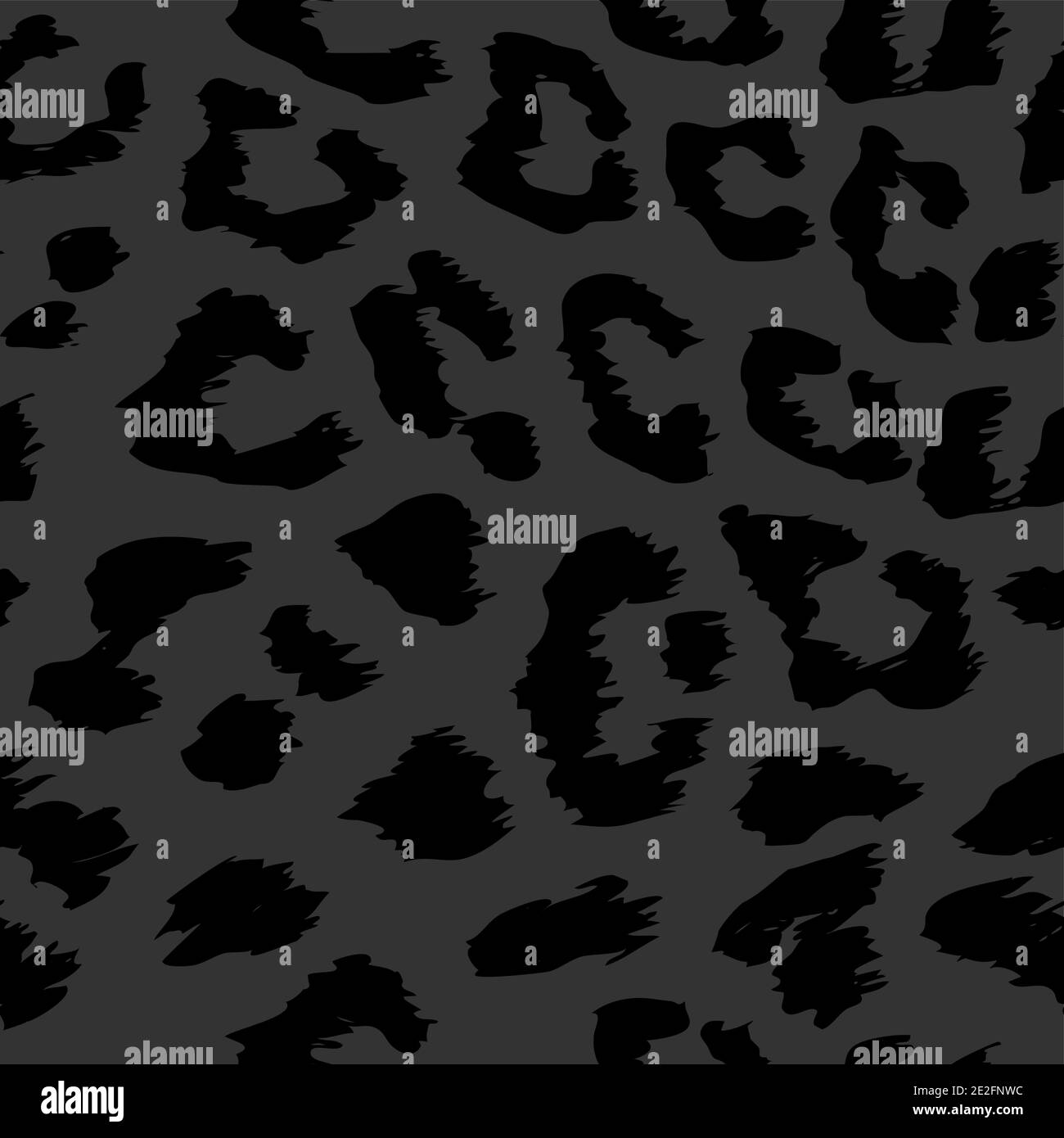 Leopard Muster Design in schwarz und grau Farben - lustige einfarbige Zeichnung nahtlose Muster. Schriftzug Poster oder T-Shirt Textil Grafik-Design. Wallp Stock Vektor