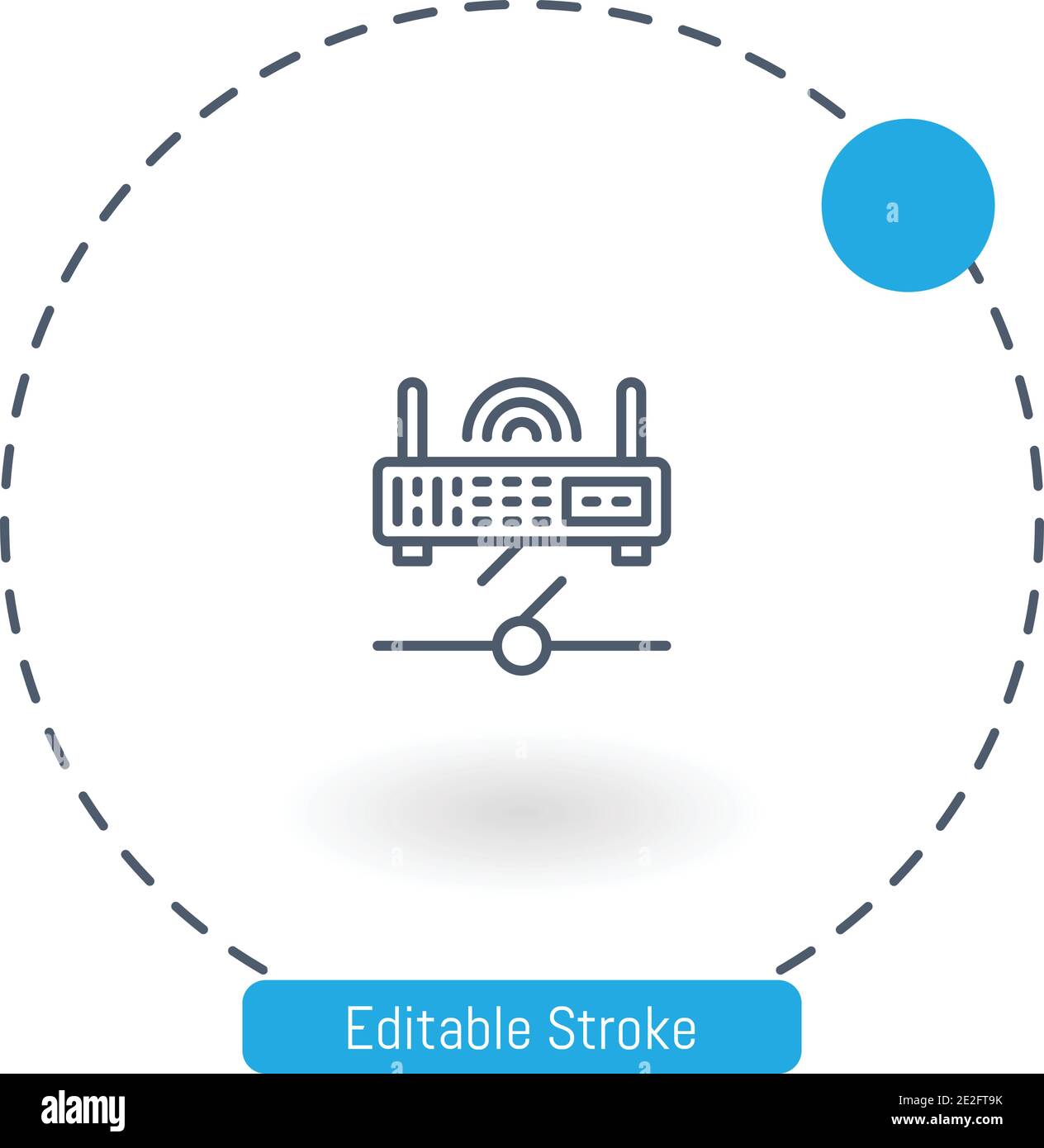 Kein Wifi-Vektor-Symbol editierbare Konturumrisssymbole für das Web Und mobil Stock Vektor