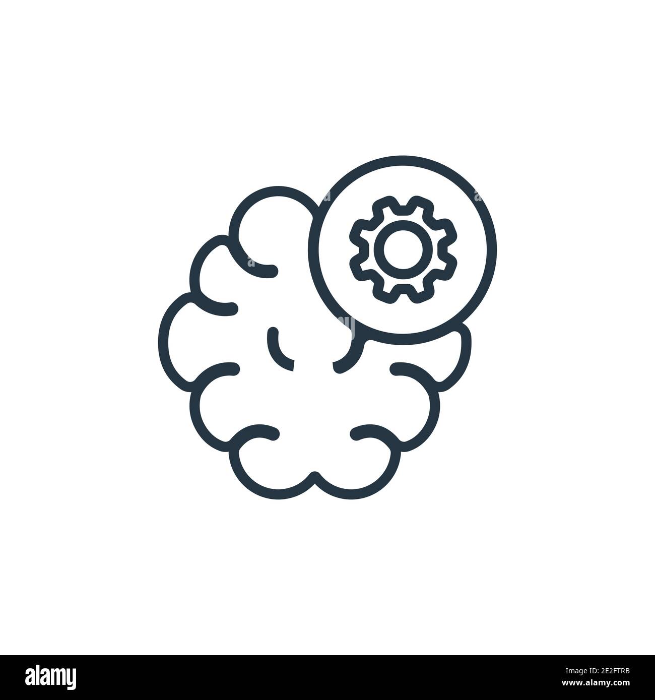Vektorsymbol für nicht überwachte Lerninhalte. Dünne Linie schwarz unbeaufsichtigtes Lernsymbol, flacher Vektor einfache Elementdarstellung aus editierbarer artificia Stock Vektor