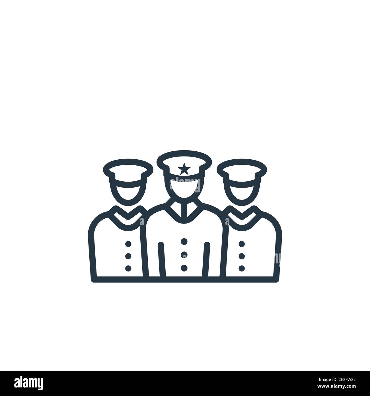 Vektorsymbol „Brigade Outline“. Dünne Linie schwarz Brigade Symbol