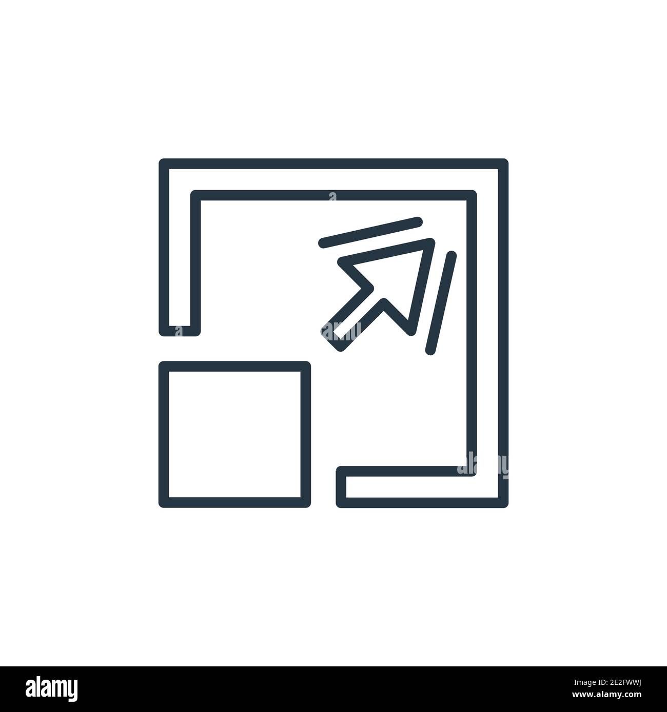 Expad-Pfeile umreißen Vektor-Symbol. Dünne Linie schwarz expad Pfeile Symbol, flache Vektor einfache Element Illustration von editierbaren Pfeilen Konzept isoliert auf Stock Vektor