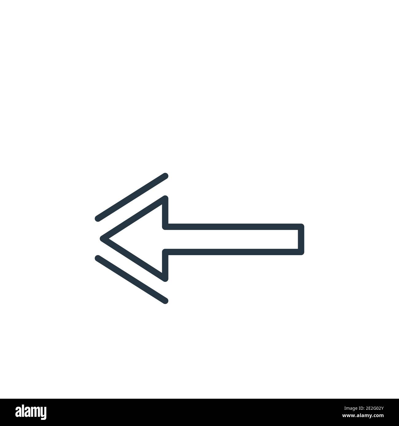 Symbol für den Vektor der Rückumrandung. Dünne Linie schwarze Rückseite Symbol, flache Vektor einfache Element Illustration aus editierbaren Pfeilen Konzept isoliert auf weißem Hintergrund Stock Vektor