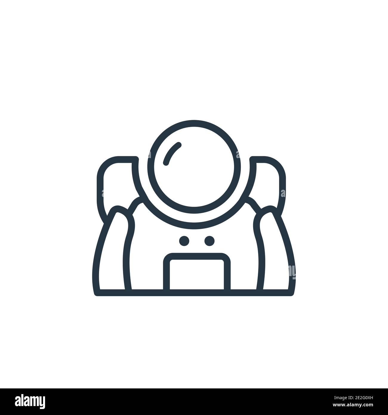 Symbol für den Spaceman-Umrissvektor. Dünne Linie schwarz spaceman Symbol, flache Vektor einfache Element Illustration aus editierbaren Astronomie-Konzept isoliert auf weiß Stock Vektor