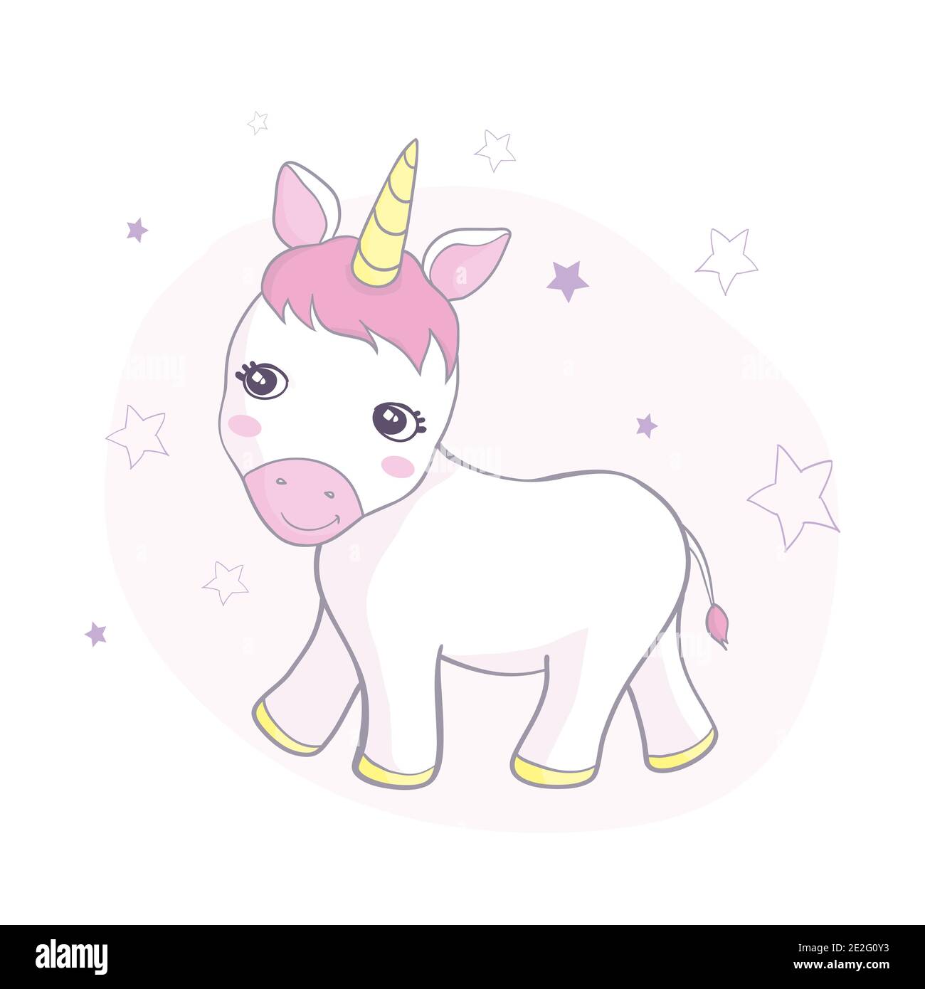 Vektor-Illustration von niedlichen Einhörner. Stock Vektor