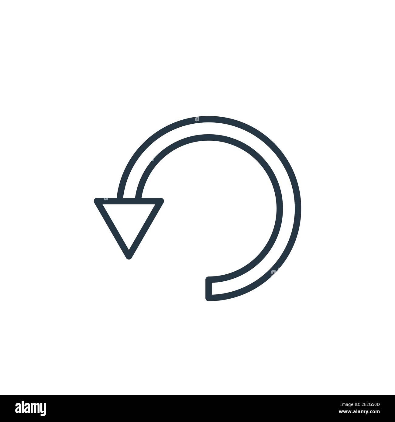 Rückgängig: Vektorsymbol für Pfeilkontur. Dünne Linie schwarz rückgängig Pfeil Symbol, flache Vektor einfache Element Illustration von editierbaren Pfeilen Konzept isoliert auf whit Stock Vektor