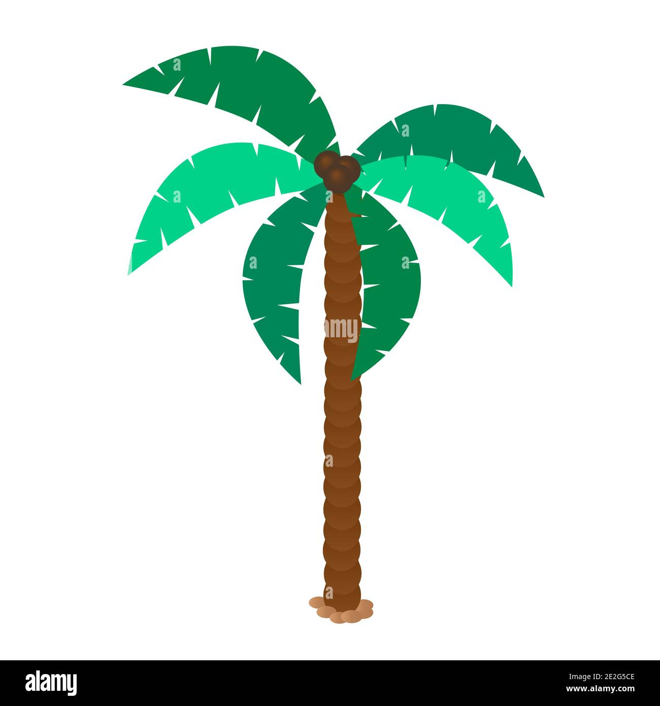 Paml Baum mit Kokosnüssen Vektor-Illustration Stock Vektor