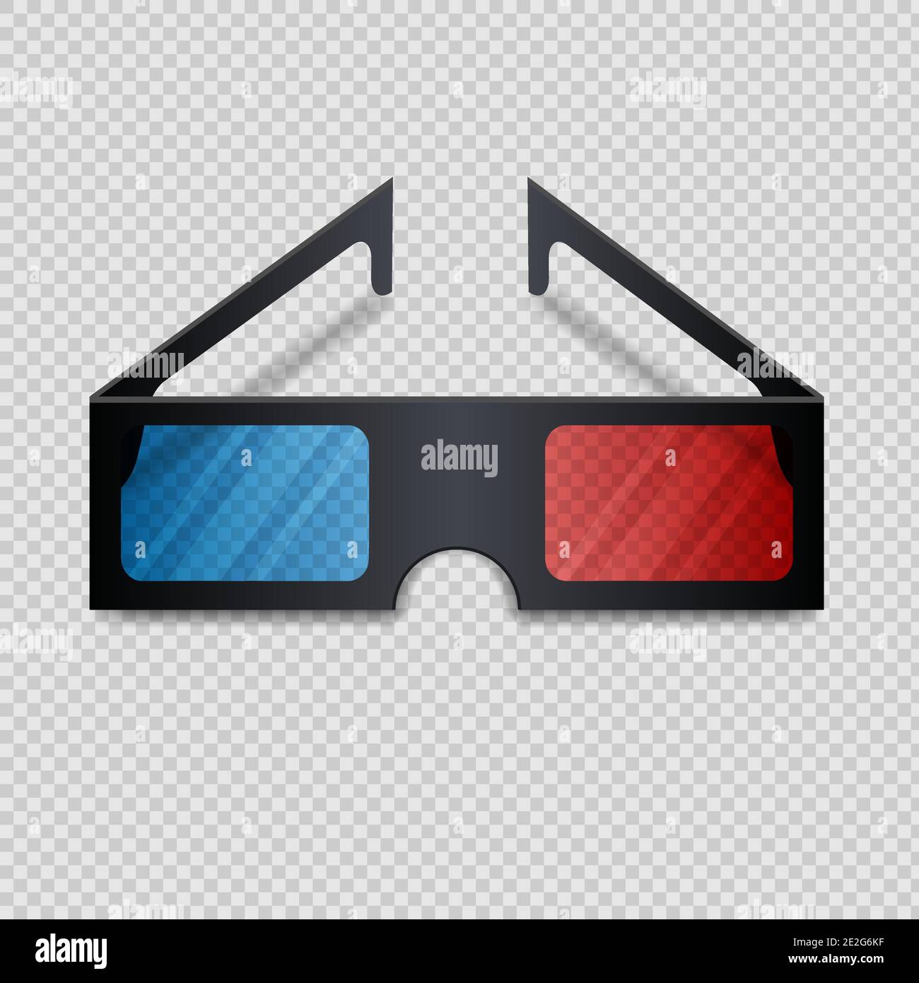 3D Brille schwarz auf transparentem Hintergrund. Vektorgrafik. EPS 10 Stock Vektor