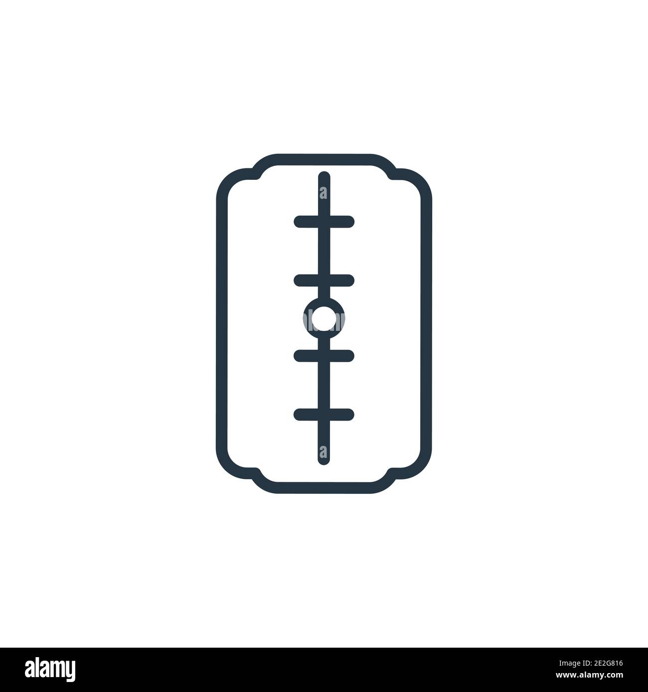 Großes Rasiermesser Klinge Umriss Vektor-Symbol. Dünne Linie schwarz große Rasierklinge Symbol, flache Vektor einfache Element Illustration aus editierbaren Beauty-Konzept Isolat Stock Vektor