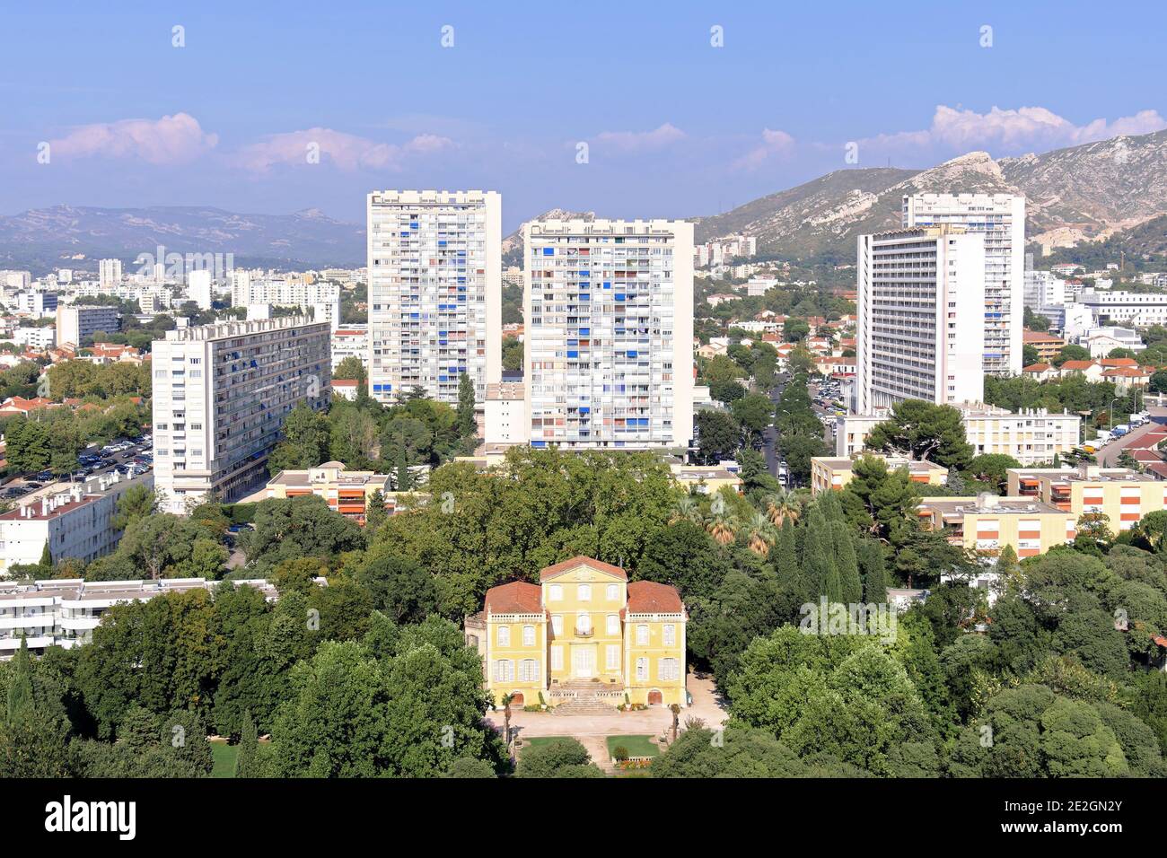 Marseille (Südostfrankreich): Öffentlicher Park Jardin de la Magalone im Bezirk Sainte-Marguerite, im 9. Arrondissement (Bezirk). Das Ja Stockfoto