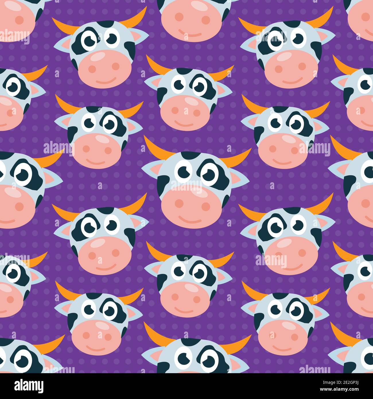 Cute Kuh Kopf nahtlose Muster Vektor Illustration Stock Vektor
