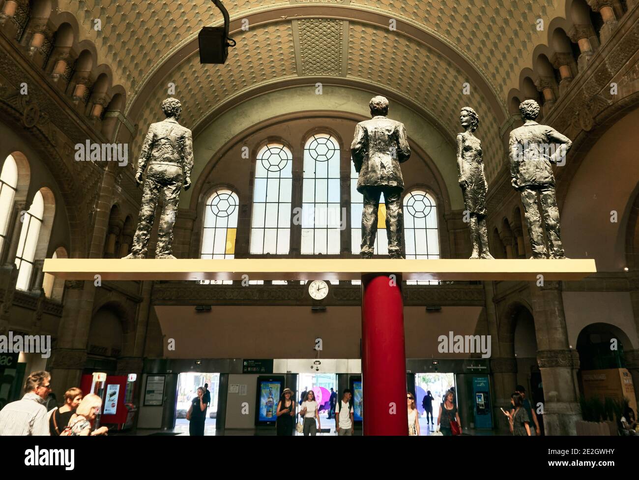 Frankreich, Stadt Metz, in der Halle der verlorenen Stufen des Bahnhofs eine Skulptur corniche von Jean Moulin, das Werk des deutschen Bildhauers Stephan B Stockfoto