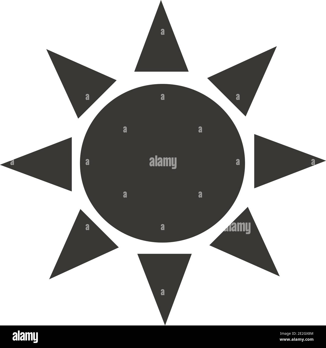 Schwarzes Sun Icon Design. Vektorgrafik. Stock Vektor