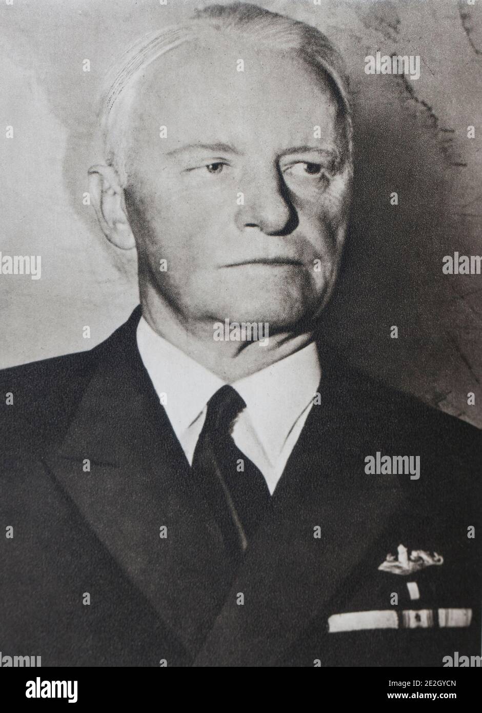Admiral Chester William Nimiz, Oberbefehlshaber der amerikanischen Pazifikflotte und der Veranstalter der Naval Sieg. Stockfoto