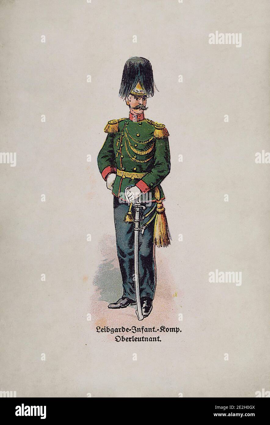Österreichisch-ungarische Armee (kaiserliche und königliche Streitkräfte). Leutnant der Garde Infanterie. Österreich-Ungarische Monarchie (Doppelmonarchie). 1910er Stockfoto