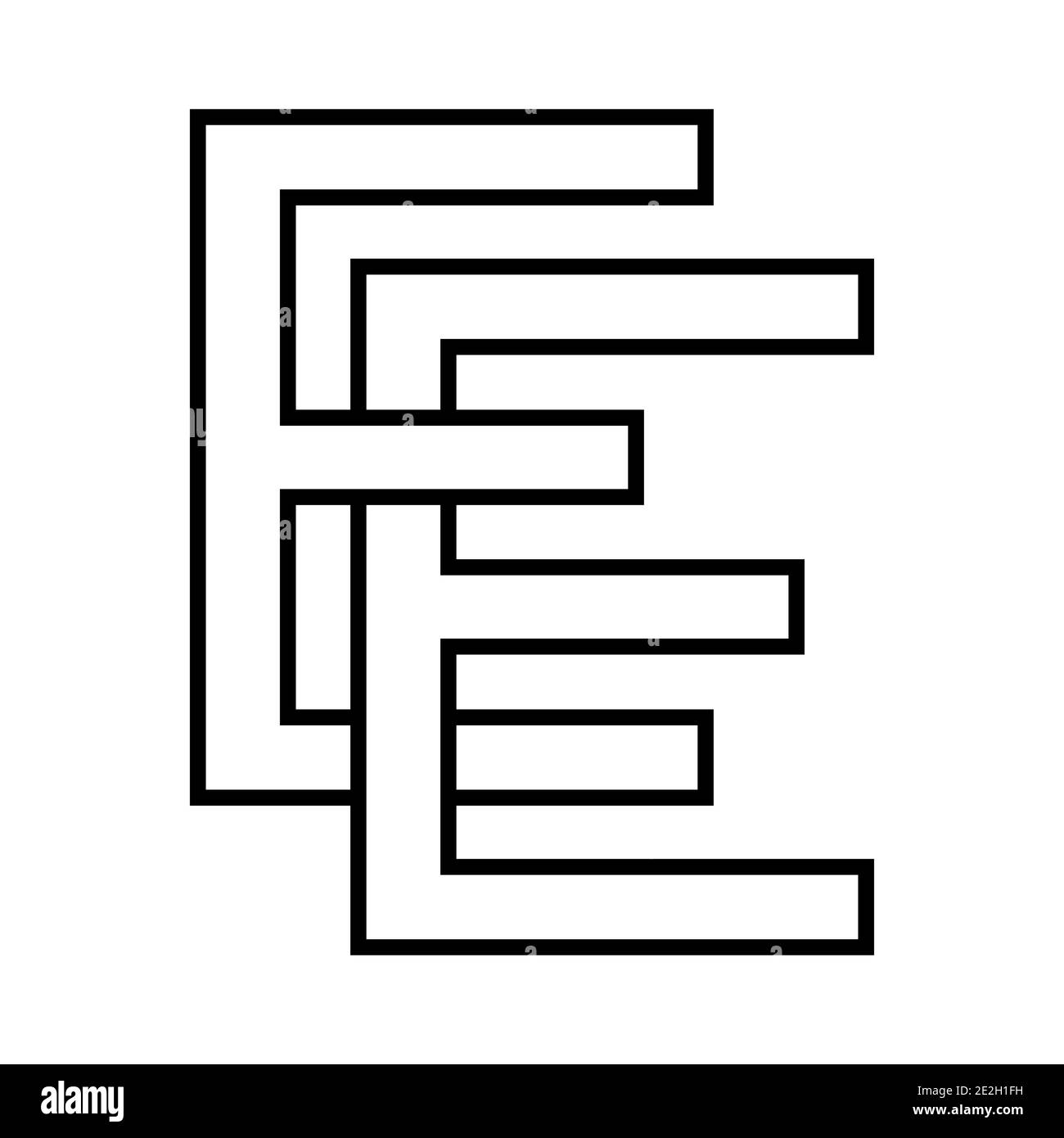 Logo tatoo ee Symbol Zeichen zwei Zeilensprungbuchstaben E E, Vektor-Logo ee erste Großbuchstaben Muster Alphabet Stock Vektor