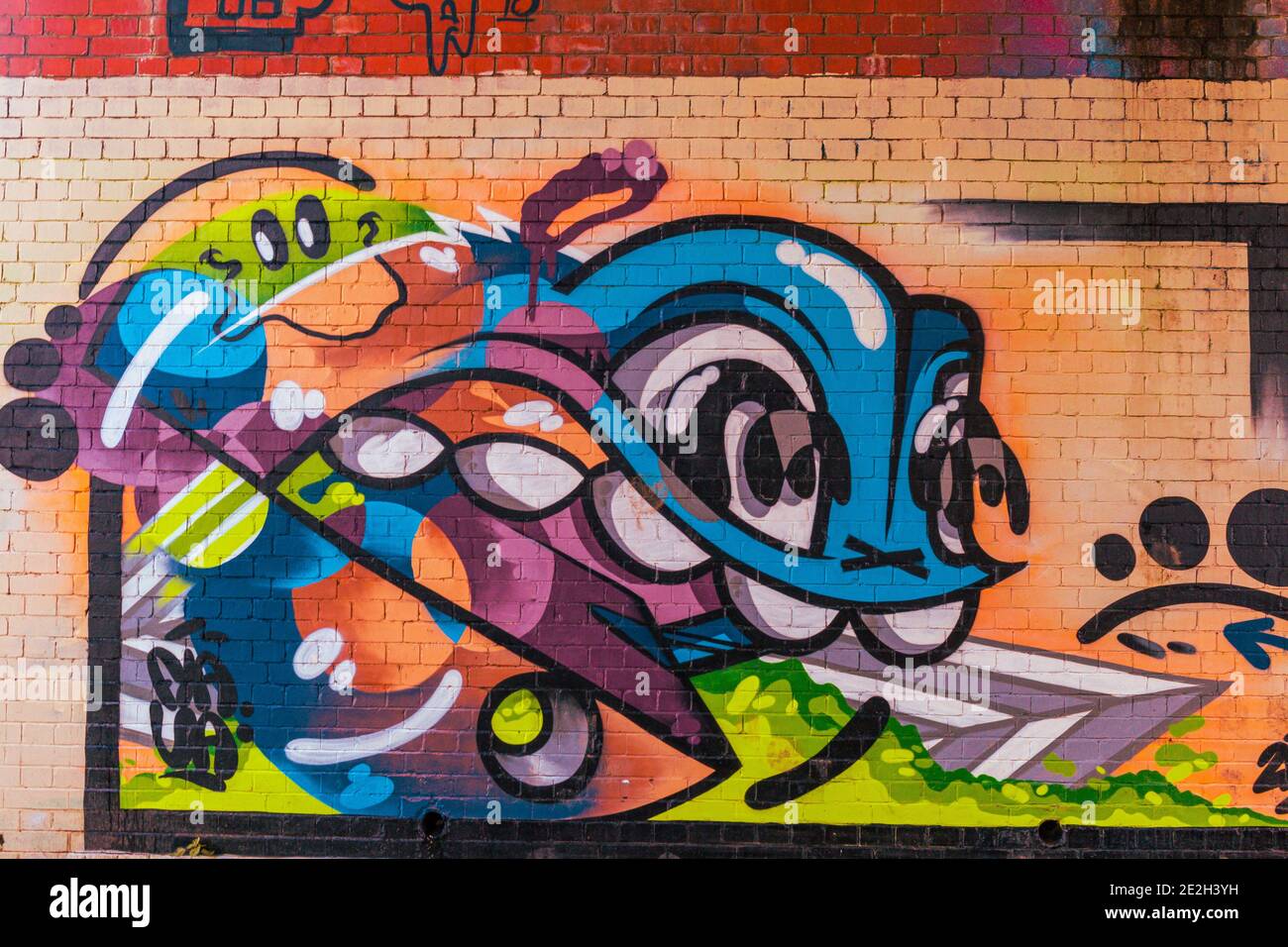 Grafische Straßenkunst in Gloucester Stockfoto