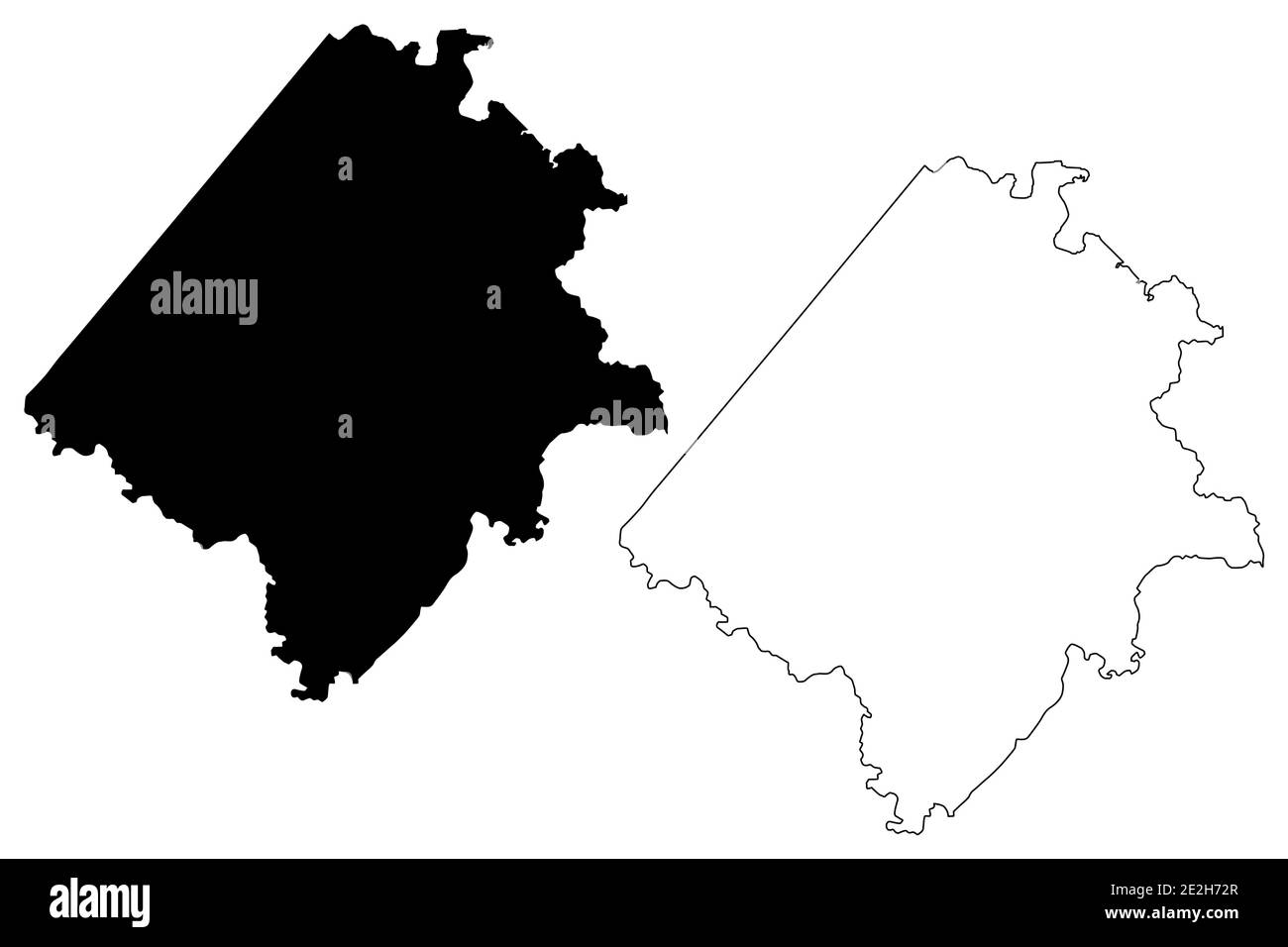 Caroline County, Commonwealth of Virginia (US-County, Vereinigte Staaten von Amerika, USA, USA, US) Karte Vektor Illustration, scribble Skizze Caroline Karte Stock Vektor