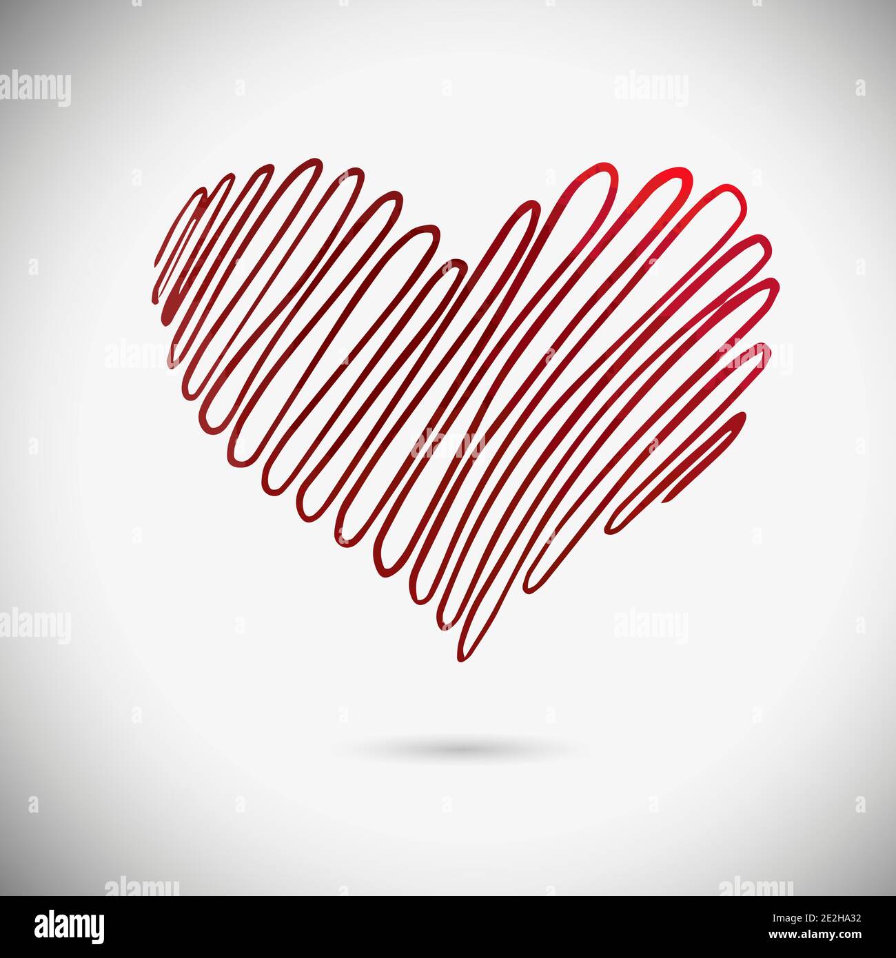 Herz aus Kritzeln. Alles Liebe zum Valentinstag. Vektorgrafik Stock Vektor