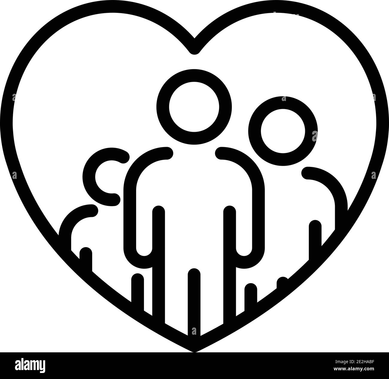 Liebe und Herz-Symbole. Liebe Paar, Familie, Kinder und romantische  Beziehungen Zeichen, Menschen Beziehungen, Pflege und Vorliebe Vektor  isoliert Symbole Stock-Vektorgrafik - Alamy