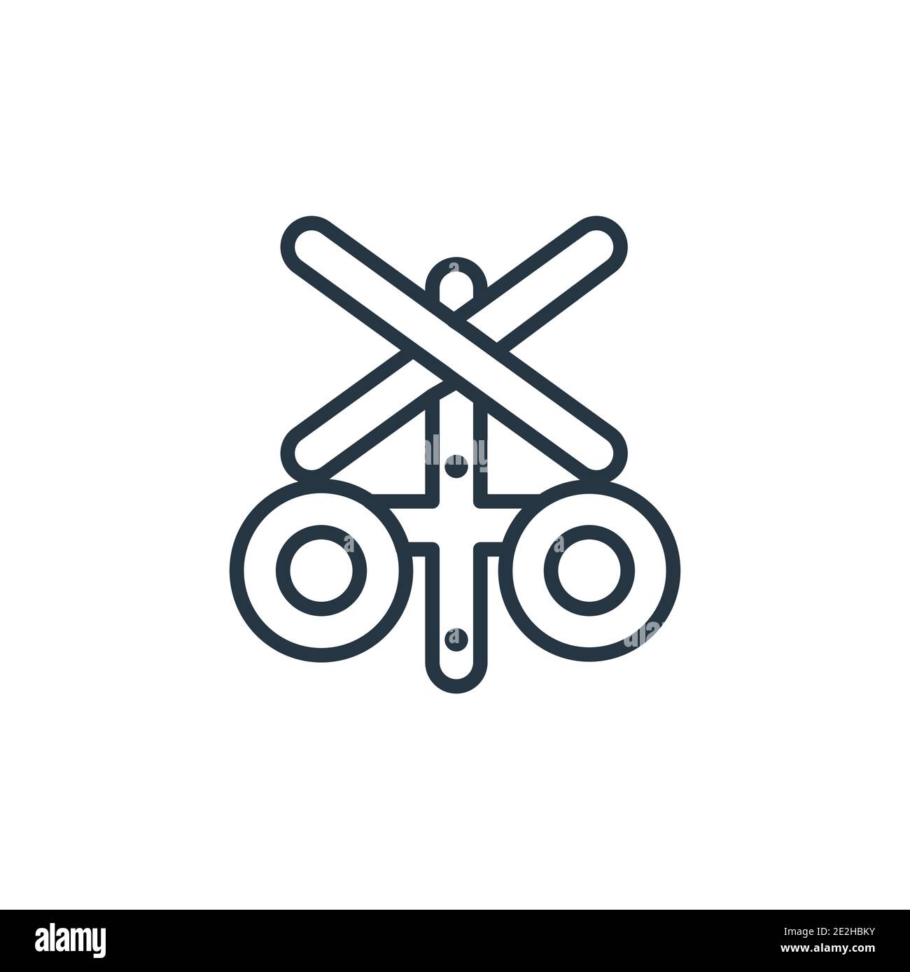 Symbol für den Umrissvektor für Bahnübergänge. Dünne Linie schwarze Bahnübergang Symbol, flache Vektor einfache Element Illustration von editierbaren Karten und Flaggen Konzept ist Stock Vektor
