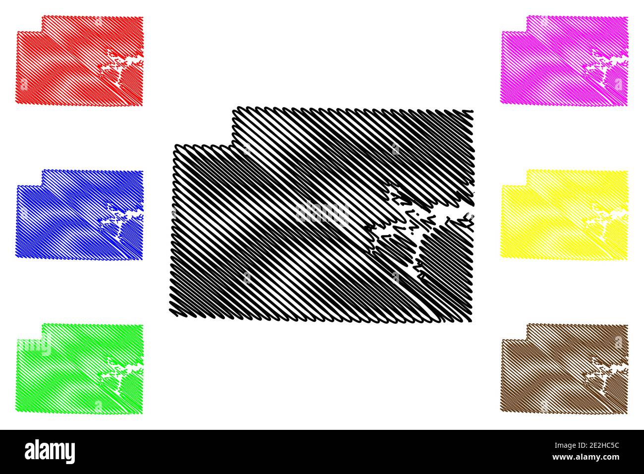 Monroe County, Missouri (U.S.-County, Vereinigte Staaten von Amerika, USA, U.S., US) Karte Vektor Illustration, scribble Skizze Monroe Karte Stock Vektor