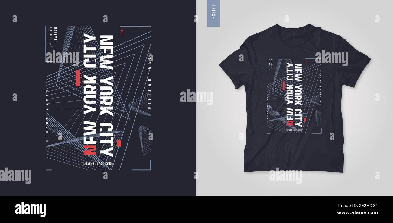 New York City Grafik T-Shirt-Design, abstrakter Druck, Vektor-Illustration  Stock-Vektorgrafik - Alamy