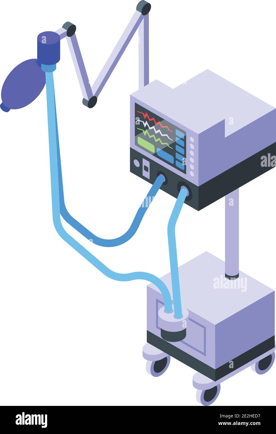 Symbol für medizinisches Gerät auf der Intensivstation. Isometrisches icu-Vektor-Symbol für medizinisches Gerät für Web-Design isoliert auf weißem Hintergrund Stock Vektor