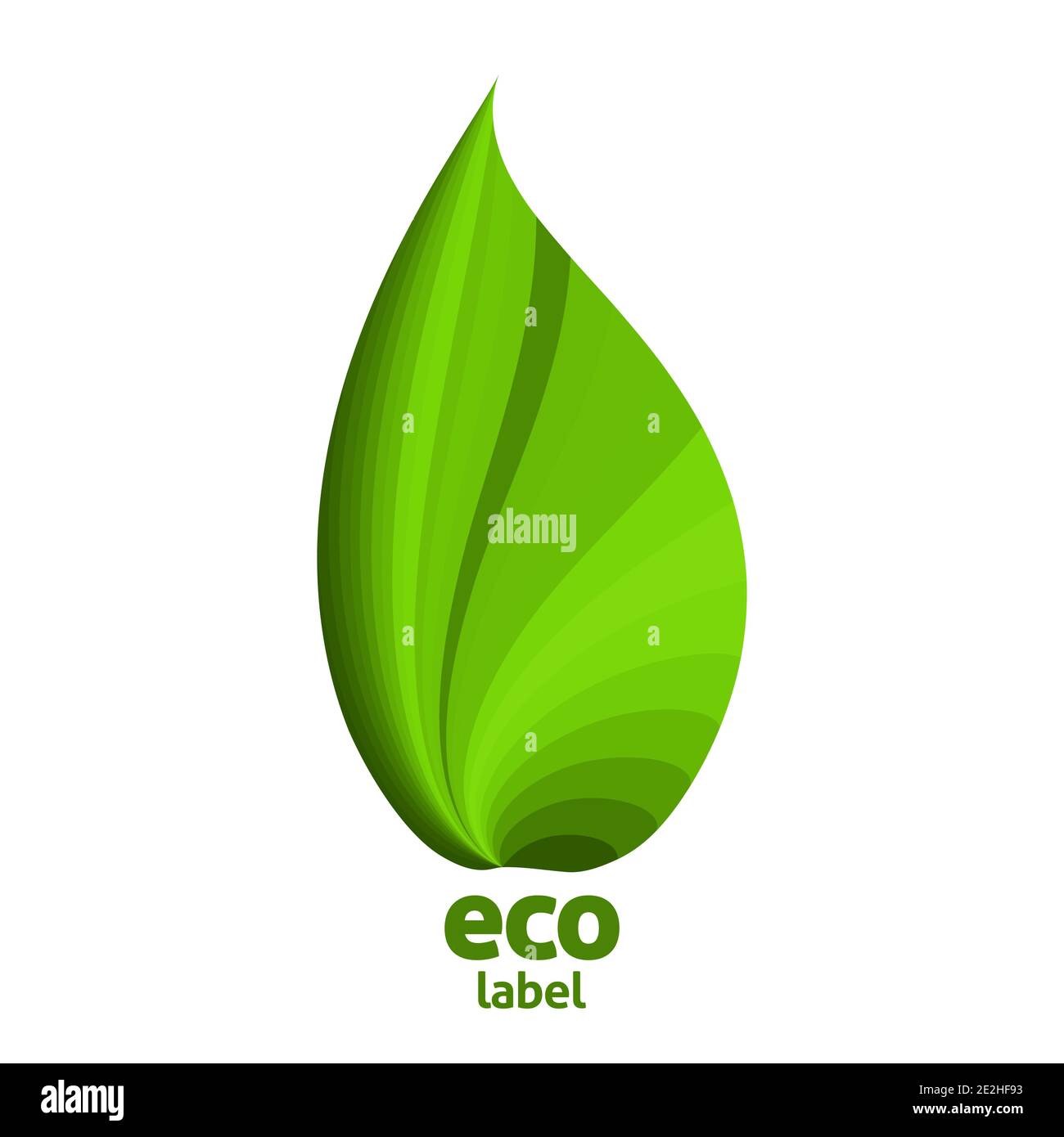 Grünes Blatt. Umweltzeichen. Logo-Vorlage für natürliche Bio-Lebensmittel oder vegetarische Shop. Vektorlogo Stock Vektor