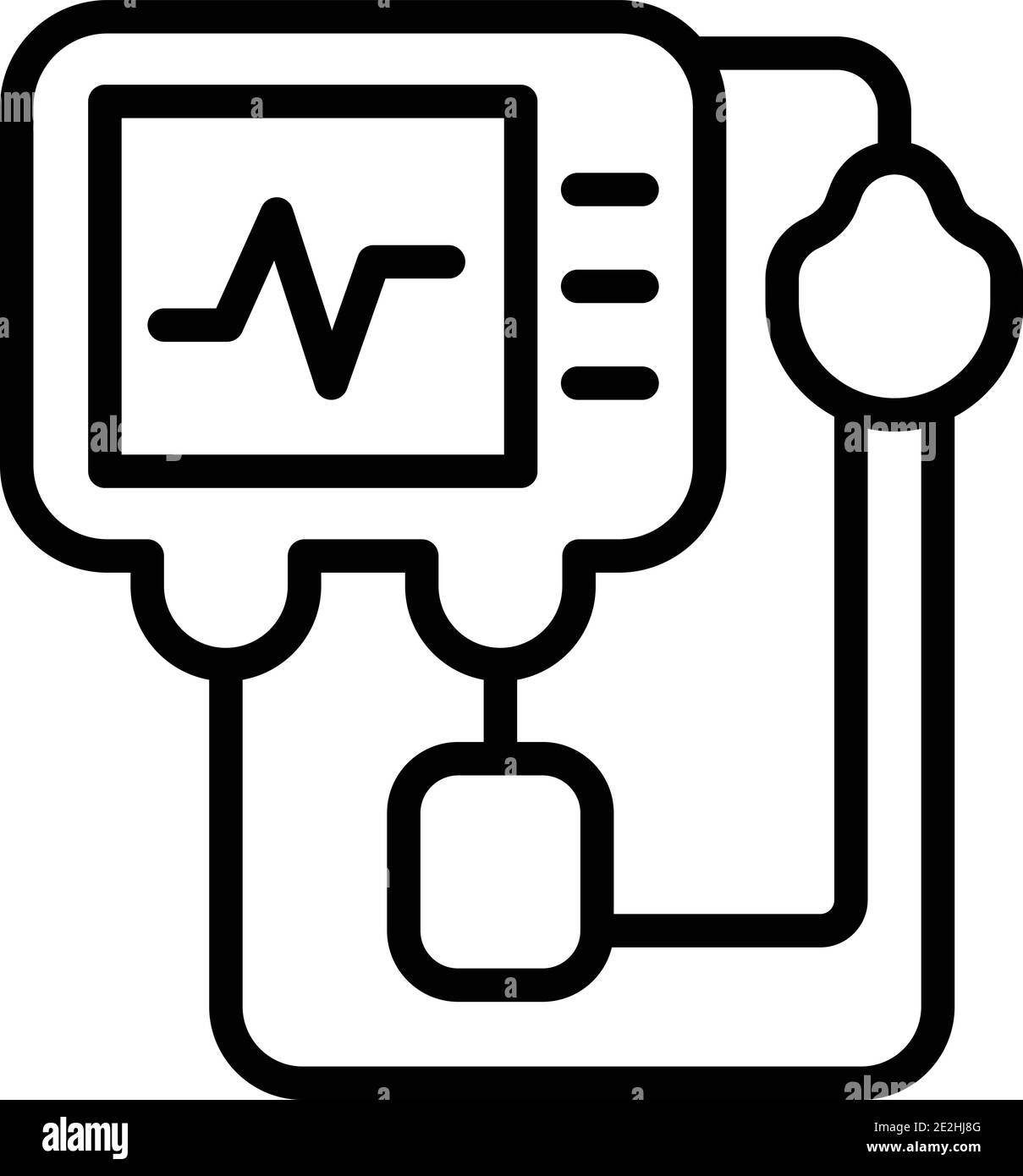 Symbol für medizinische Maschine des Corona Beatmungsgeräts. Vektorsymbol für Corona Beatmungsgerät für medizinische Geräte für Webdesign isoliert auf weißem Hintergrund Stock Vektor