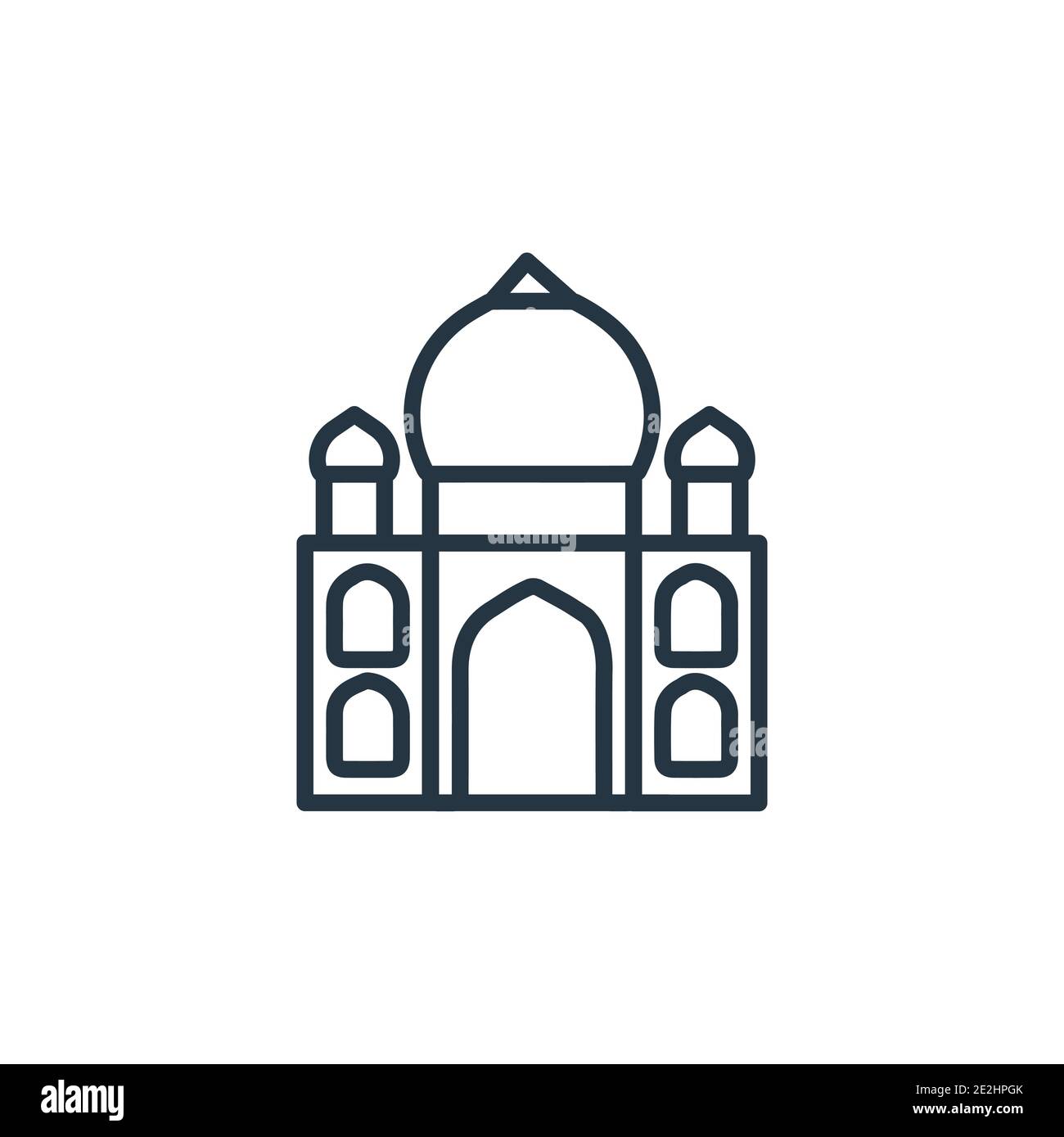 Taj Mahal Umriss Vektor Symbol Dunne Linie Schwarz Taj Mahal Symbol Flache Vektor Einfache Element Illustration Aus Editierbaren Indien Konzept Isoliert Auf Weissem B Stock Vektorgrafik Alamy
