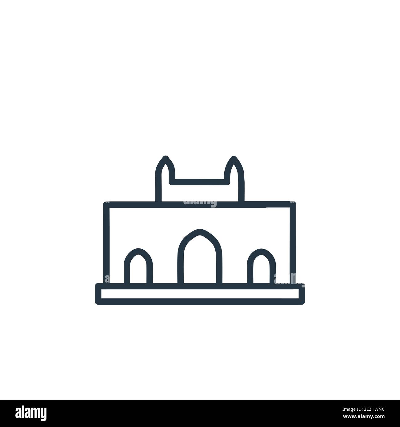 Tor von indien Umriss Vektor-Symbol. Dünne Linie schwarzes Tor von indien Symbol, flache Vektor einfache Element Illustration aus editierbaren indien Konzept isoliert auf Stock Vektor