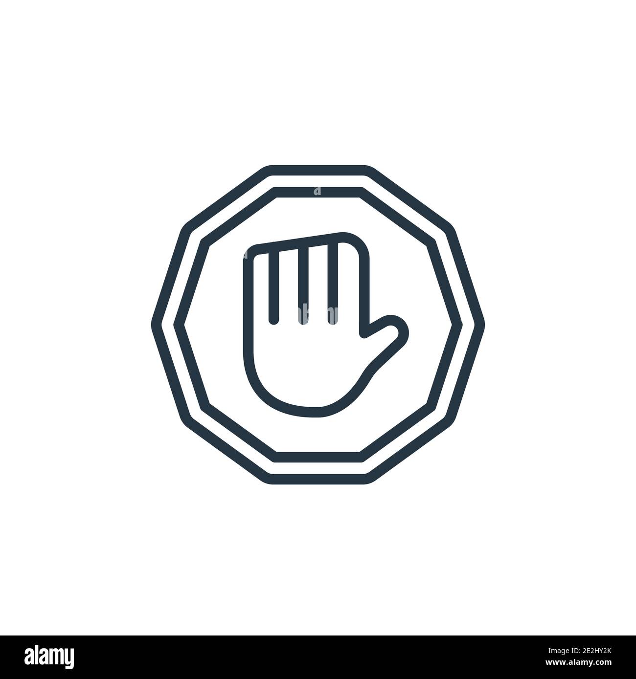 Vektorsymbol für den Anzeigenblocker. Dünne Linie schwarz ad Blocker Symbol, flache Vektor einfache Element Illustration von editierbaren Marketing-Konzept isoliert stro Stock Vektor