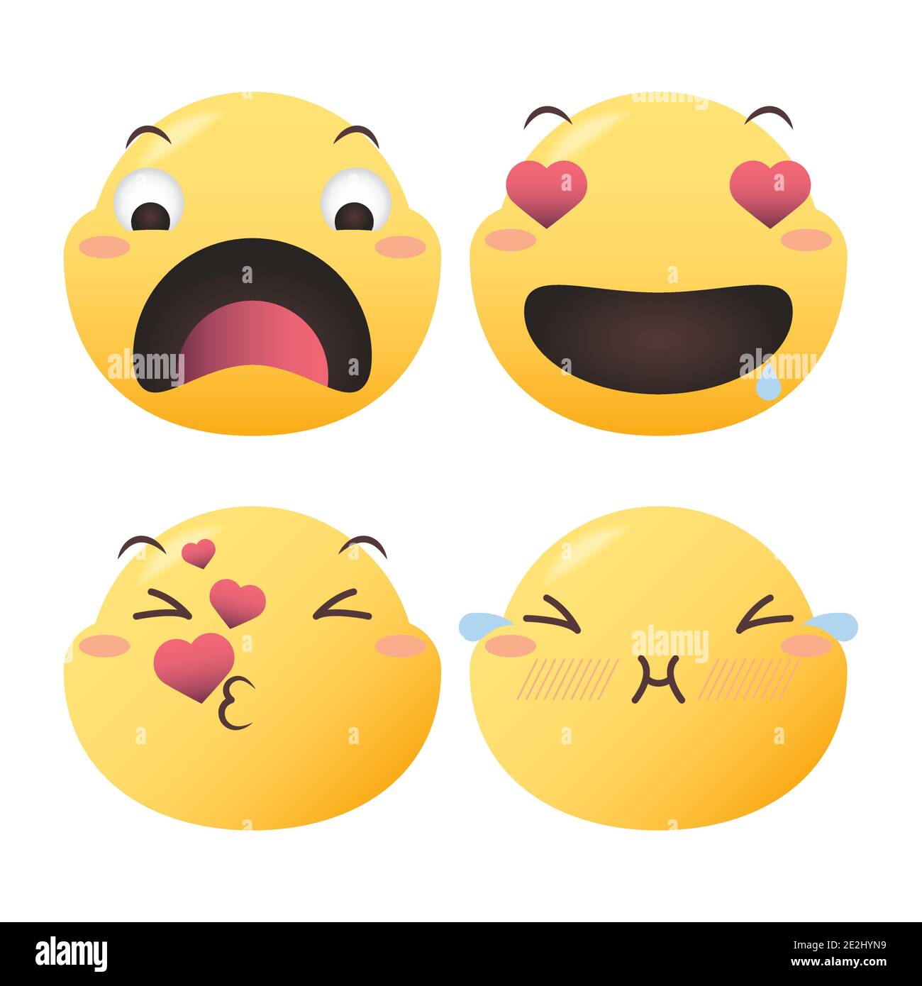 Emoji Gesichter Symbol Set Design, Emoticon Cartoon Ausdruck und Social