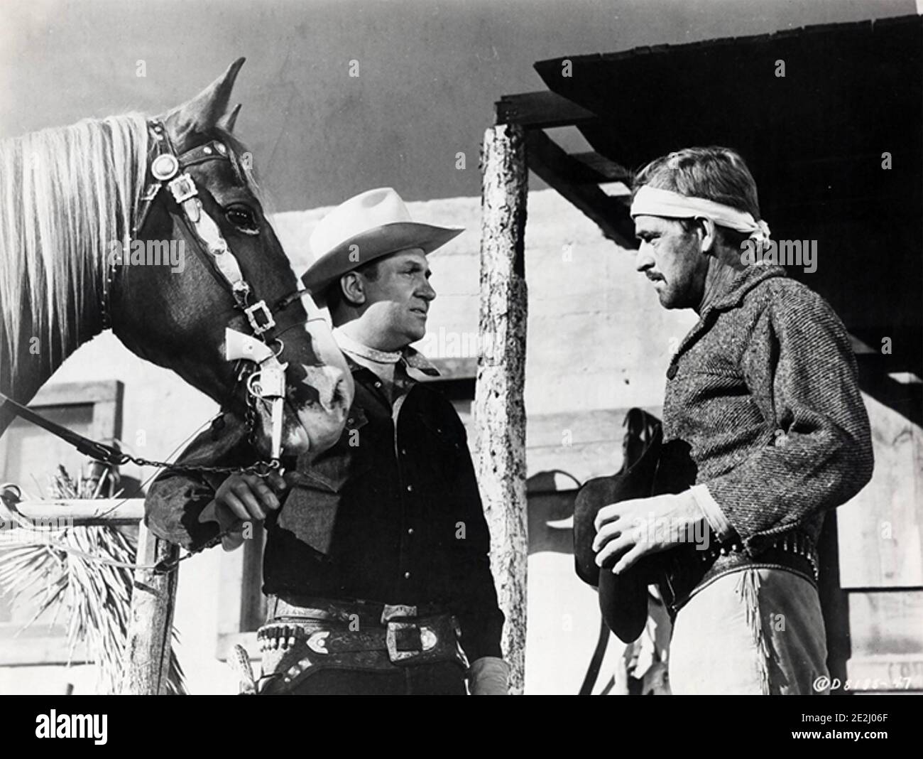 LETZTE DER PONY RIDERS 1953 Columbia Pictures Film mit Gene Autry links mit Champion Stockfoto