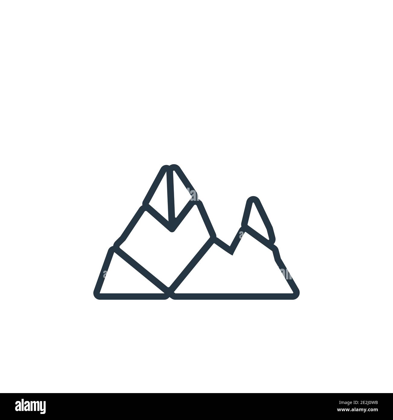 Polygonale Berge umreißen Vektor-Symbol. Dünne Linie schwarz polygonale Berge Symbol, flache Vektor einfache Element Illustration aus editierbarer Geometrie Konz Stock Vektor