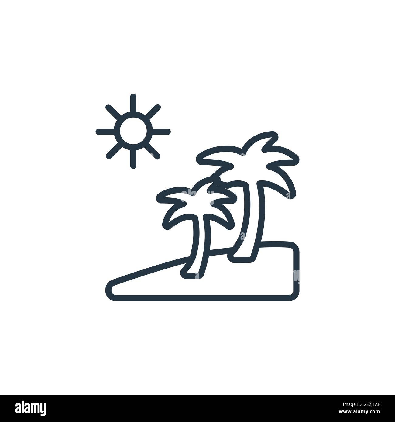 Strand Element Icon Vektorsymbol für Strandkontur. Dünne Linie schwarz Strand Symbol ...