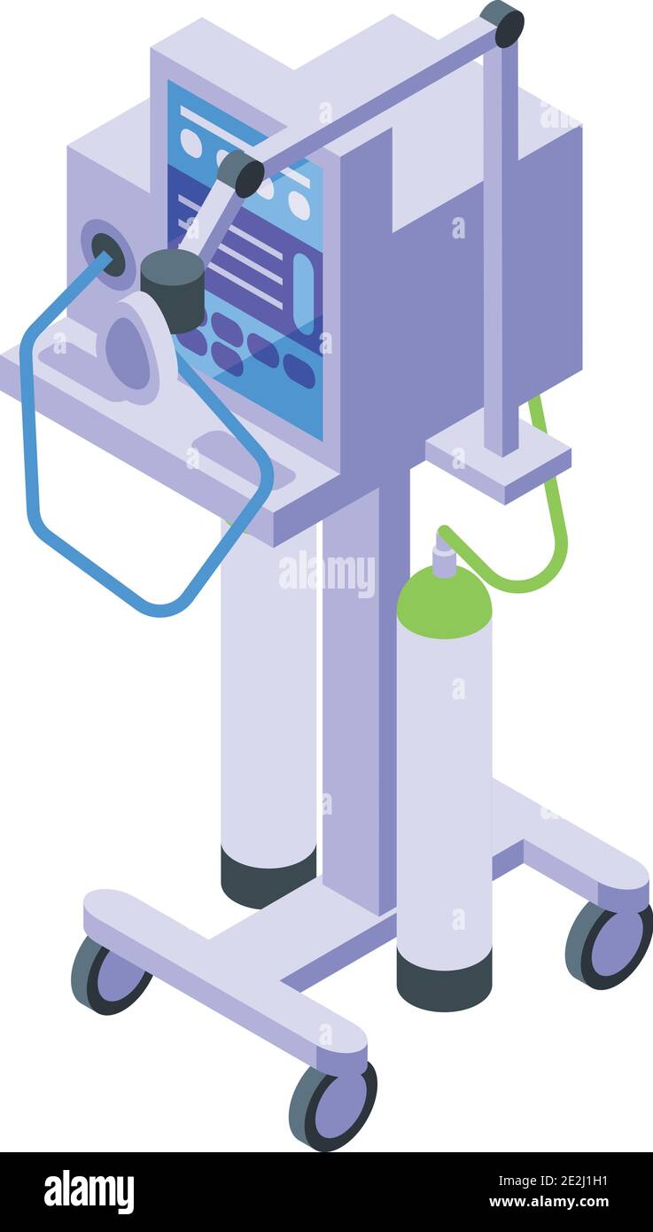 Gerätsymbol für medizinisches Beatmungsgerät. Isometrisches Vektor-Symbol für medizinische Beatmungsgeräte für Webdesign isoliert auf weißem Hintergrund Stock Vektor