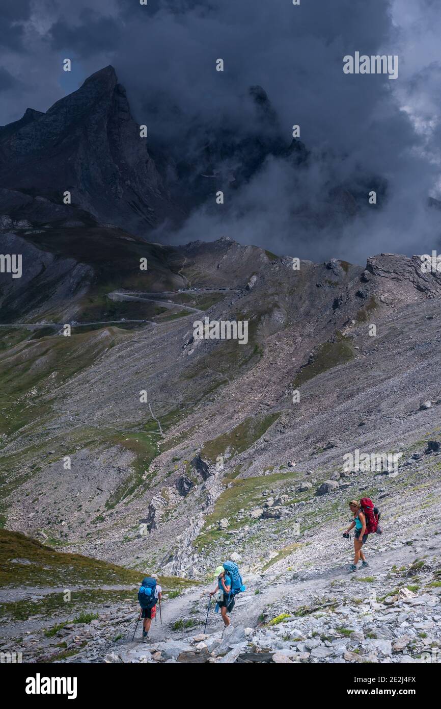 Col Agnel und Pain de Sucre Gipfel, Tour du Queyras, Queyras, Französische Alpen, Frankreich Stockfoto