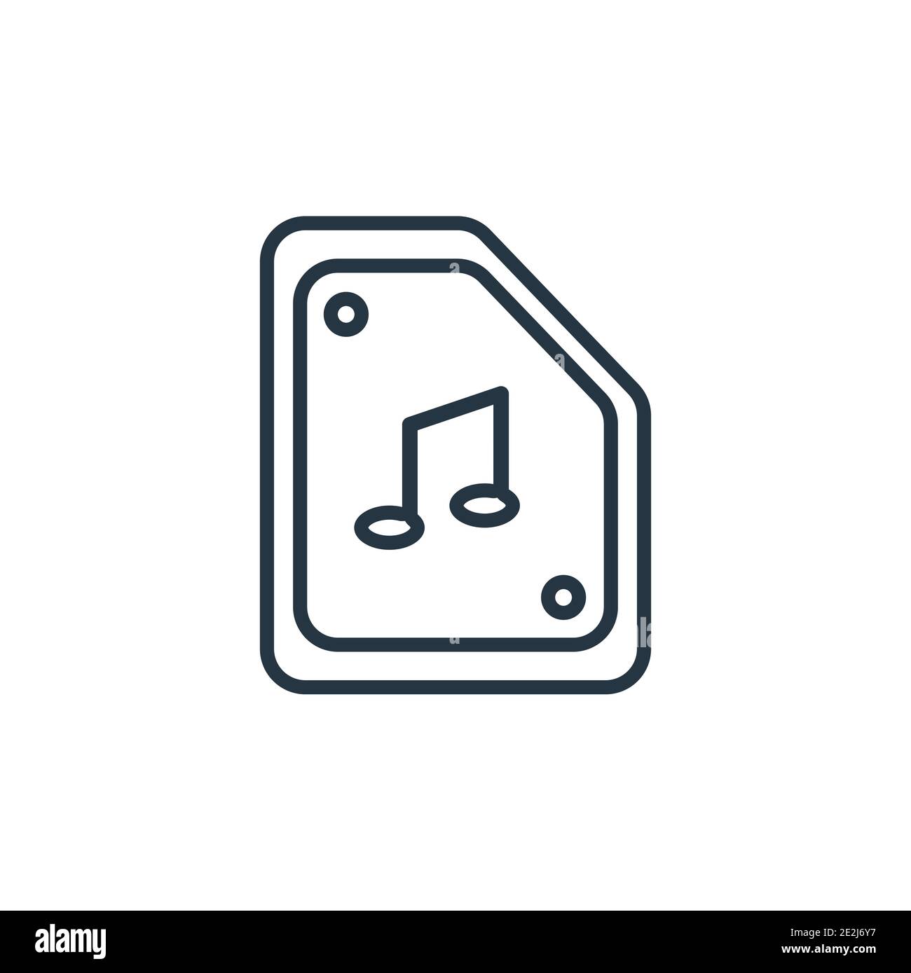 Vektorsymbol für Audiodateien. Dünne Linie schwarz Audio-Datei-Symbol, flache Vektor einfache Element Illustration von editierbaren Zukunftstechnologie Konzept isola Stock Vektor