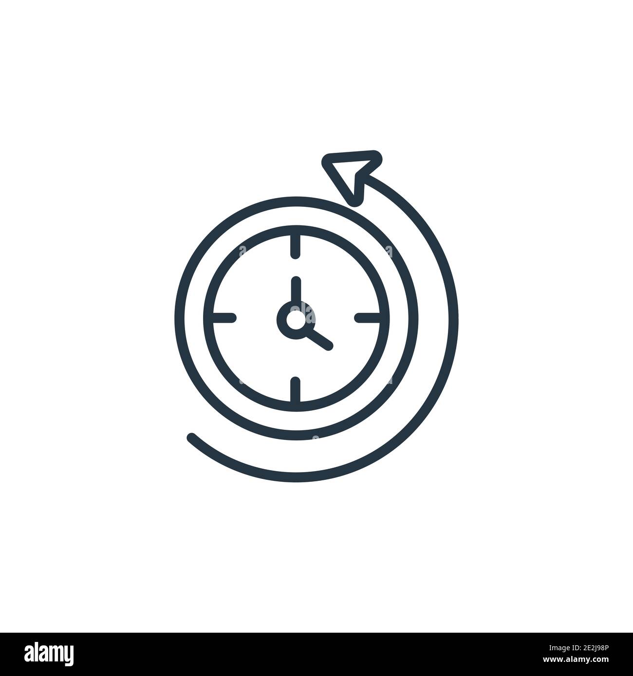 Vektorsymbol für die Pfeilumrandung. Dünne Linie schwarzen Pfeil Symbol, flache Vektor einfache Element Illustration aus editierbaren Geschichte Konzept isolierte Kontur auf weiß Stock Vektor