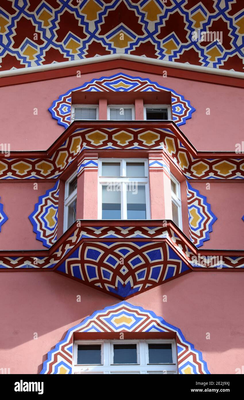 Vurnik Haus, das 1921 in Ljubljana gebaut wurde Der slowenische Nationalstil und ist einer der am meisten Berühmte Gebäude in der Stadt Stockfoto