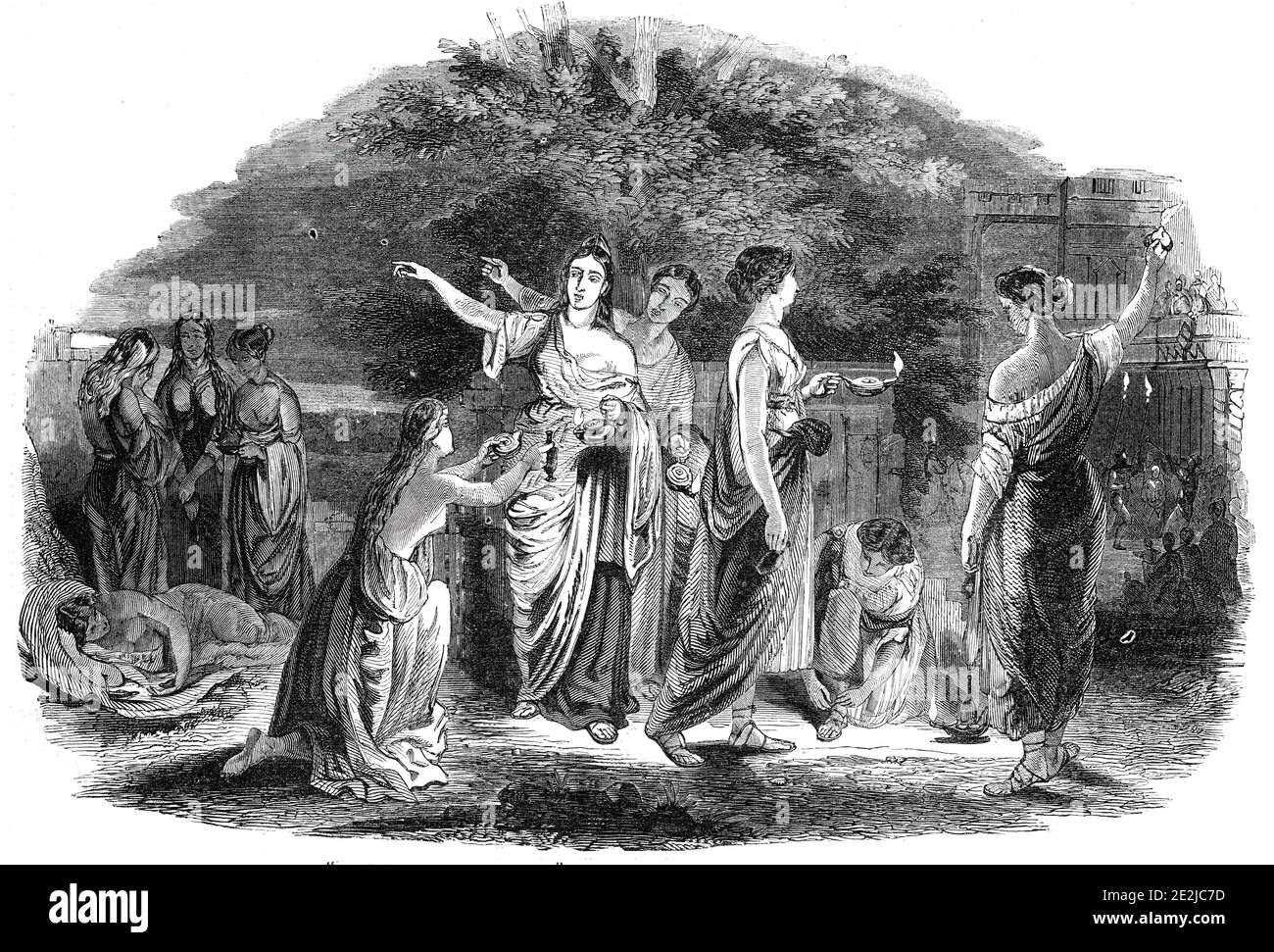 Das gleichnis von den zehn jungfrauen Fotos und Bildmaterial in hoher