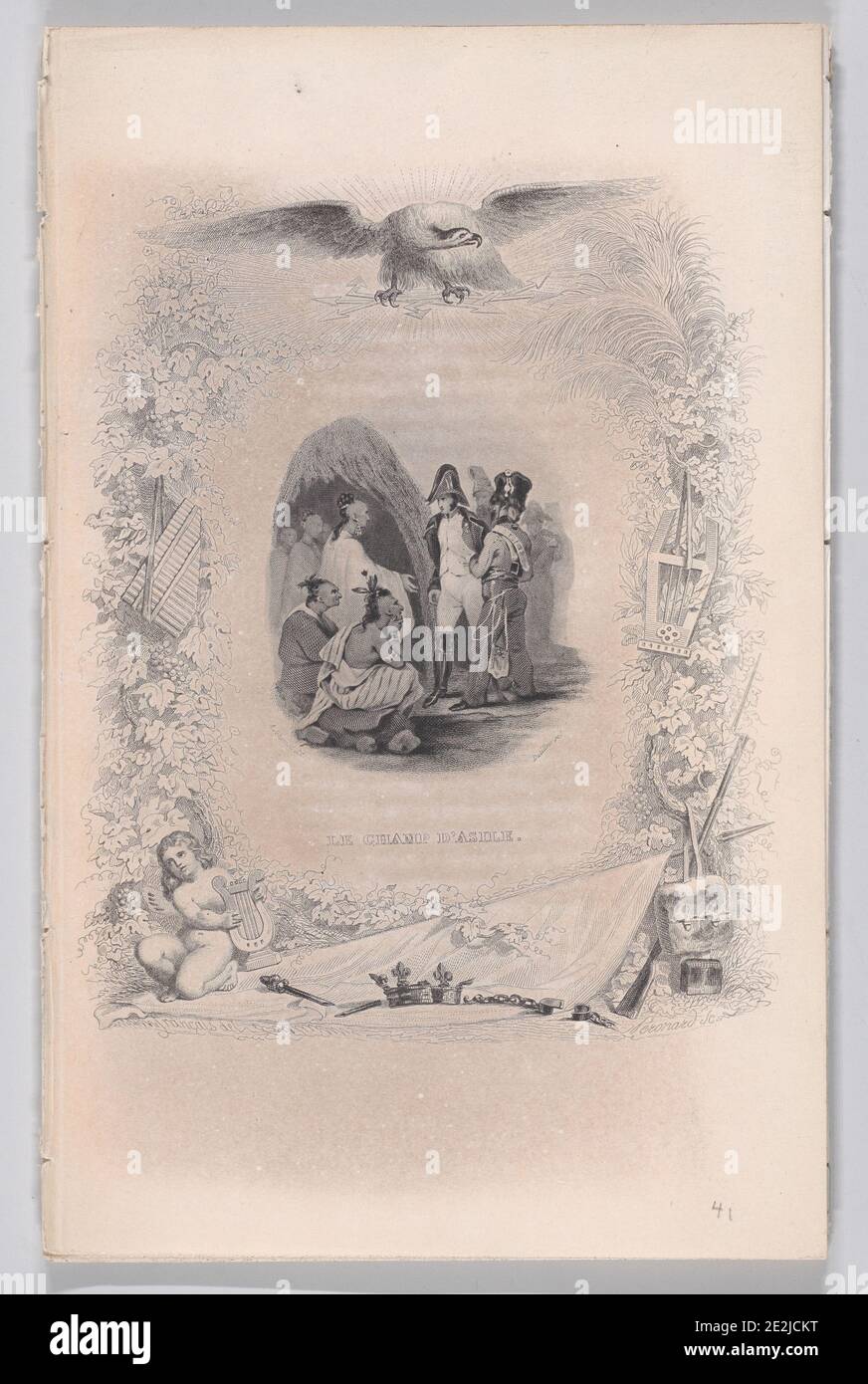 Le Champ d'Asile aus den Liedern von B&#xe9;Ranger, 1829. [Das Gebiet der Asyl, Siedlung in Texas]. Stockfoto