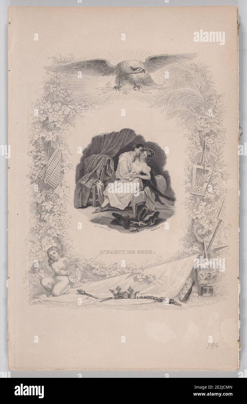 L'Habit de Cour, aus den Liedern von B&#xe9;Ranger, 1829. [Werbung]. Stockfoto