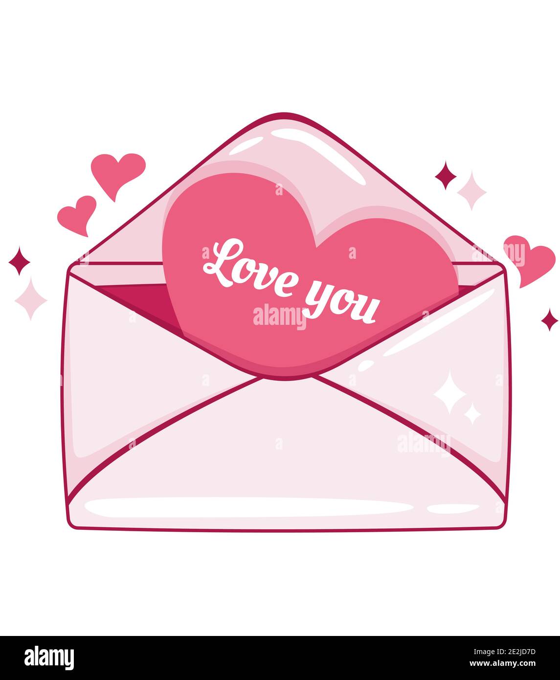 Ikone der Briefe zum valentinstag, Herzen, valentinskarte und andere Elemente. Stock Vektor