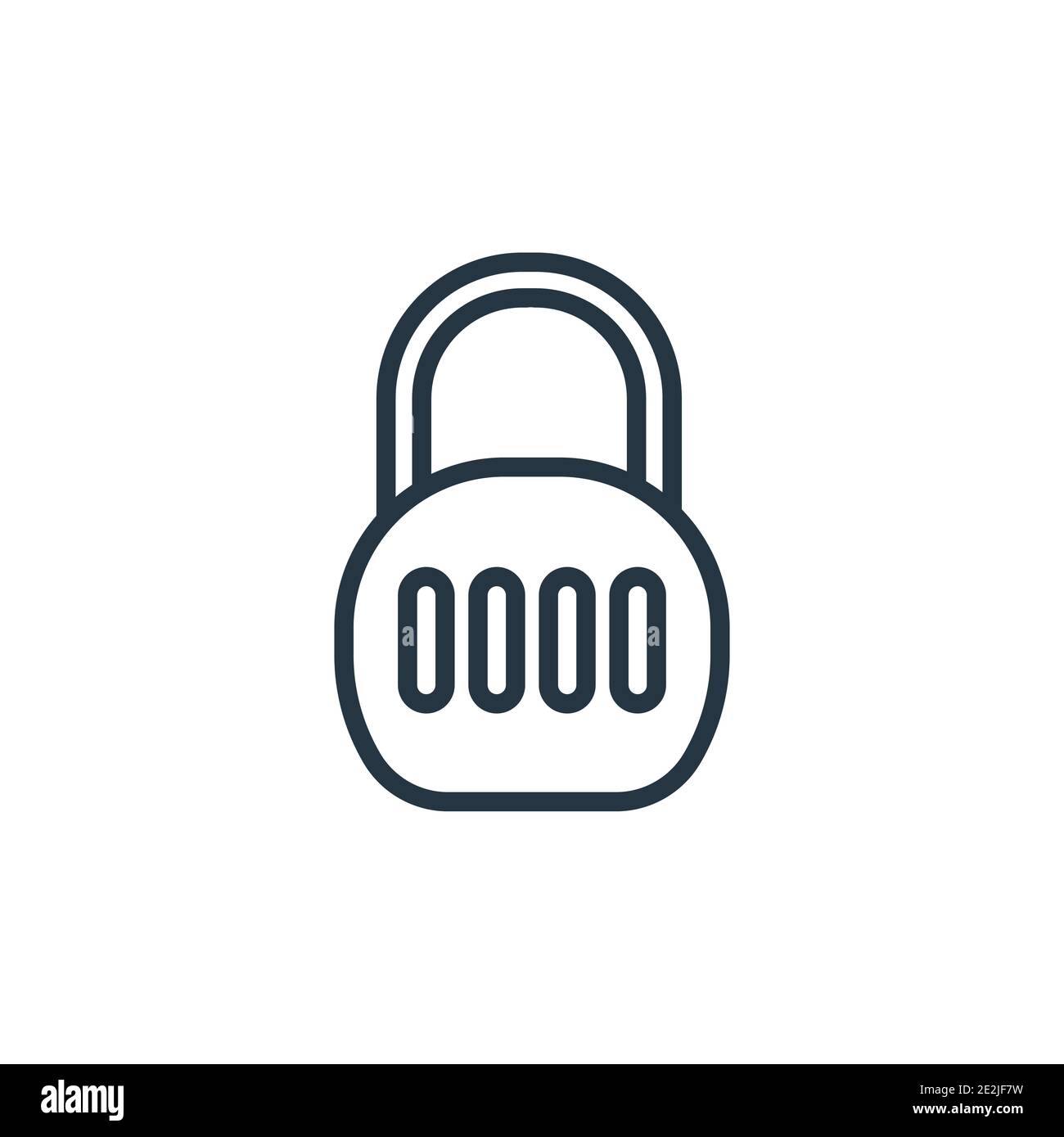 Symbol für gesperrte Gliederungsvektoren. Dünne Linie schwarz gesperrt Symbol, flache Vektor einfache Element Illustration aus editierbaren Internet-Sicherheitskonzept isoliert auf w Stock Vektor