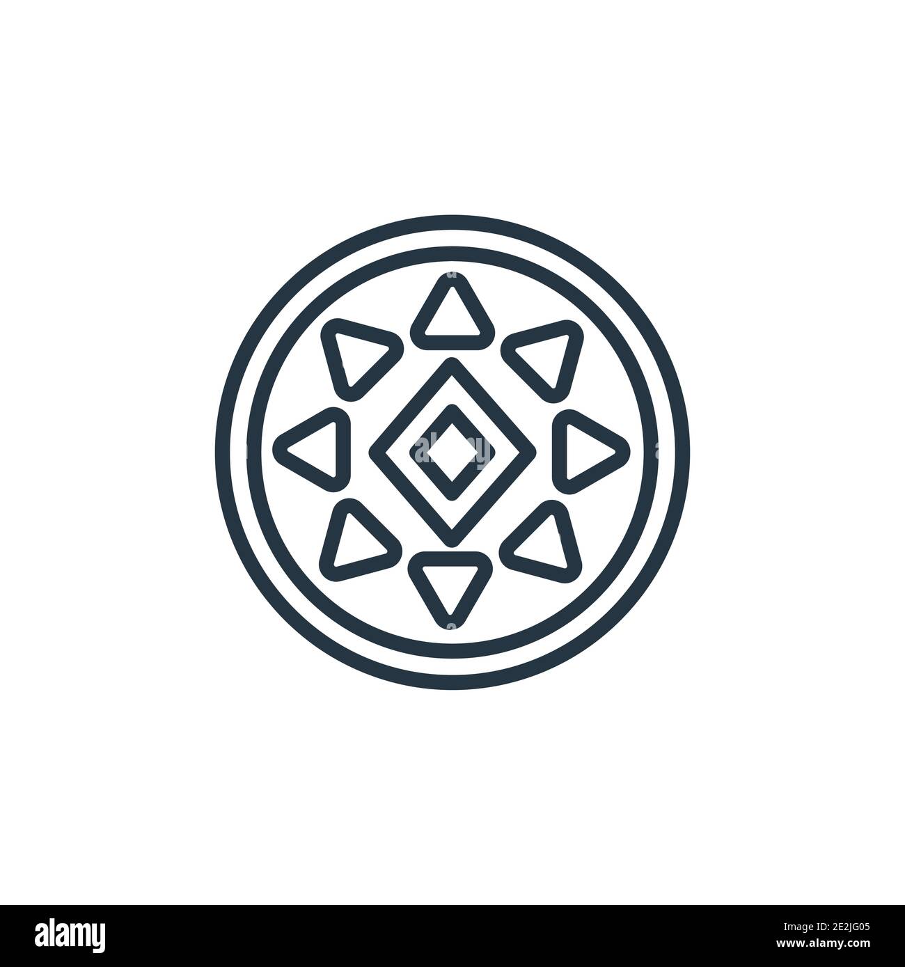 Symbol für den Sri-yantra-Umriss. Dünne Linie schwarz sri yantra Symbol, flache Vektor einfache Element Illustration aus editierbaren Geometrie Konzept isoliert Strok Stock Vektor