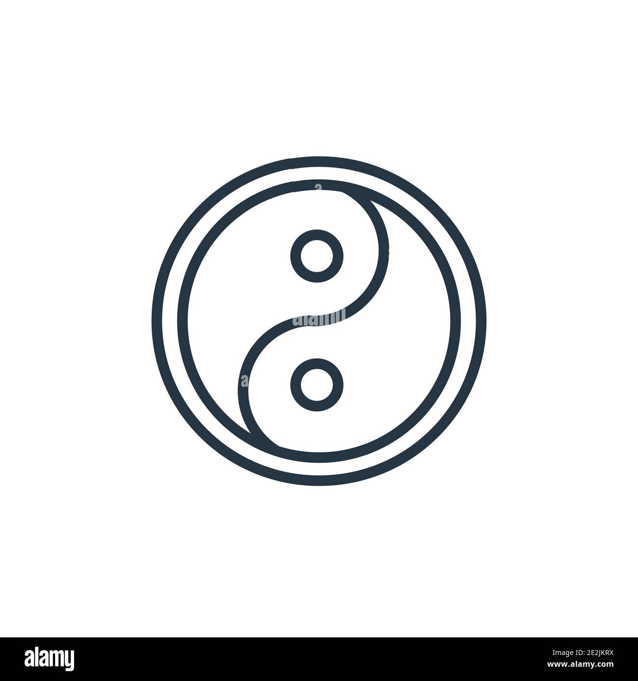 Yin Yang Umriss Vektor-Symbol. Dünne Linie schwarz Yin Yang Symbol, flache Vektor einfache Element Illustration aus editierbaren Unterkunft Konzept isoliert stro Stock Vektor